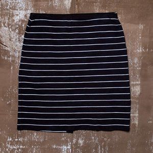 Banana Republic Factory Stretch Striped Navy Skirt